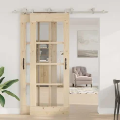 vidaXL Materiales De Construcción-Kit de herrajes para puerta corredera 200 cm acero plateado