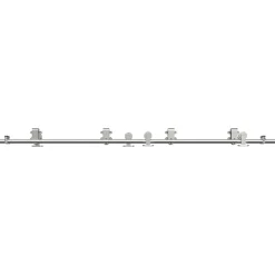 vidaXL Materiales De Construcción-Kit de herrajes para puerta corredera 200 cm acero plateado