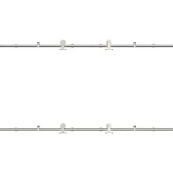 vidaXL Materiales De Construcción-Kit de herrajes para puerta corredera 200 cm acero plateado