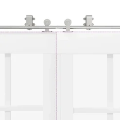 vidaXL Materiales De Construcción-Kit de herrajes para puerta corredera 200 cm acero plateado
