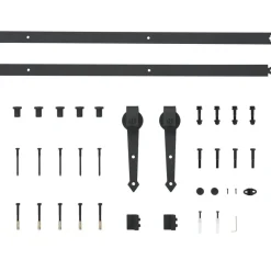 vidaXL Materiales De Construcción-Kit de herrajes para puertas correderas acero 183 cm