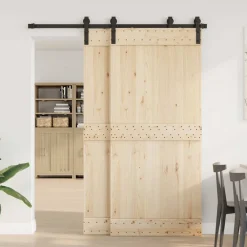 vidaXL Kit de herrajes para puertas correderas acero negro 183 cm Discount