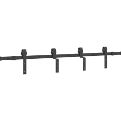 vidaXL Kit de herrajes para puertas correderas acero negro 183 cm Discount