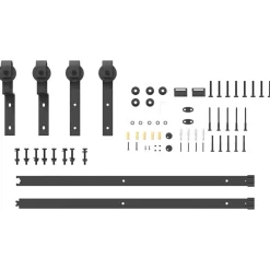 vidaXL Kit de herrajes para puertas correderas acero negro 183 cm Discount