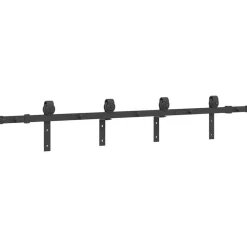 vidaXL Kit de herrajes para puertas correderas acero negro 183 cm Discount