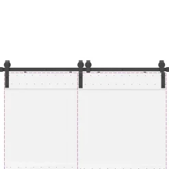 vidaXL Kit de herrajes para puertas correderas acero negro 183 cm Discount