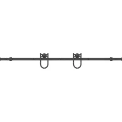 vidaXL Kit de herrajes para puertas correderas acero negro 183 cm Hot