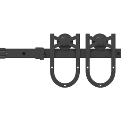vidaXL Kit de herrajes para puertas correderas acero negro 183 cm Hot