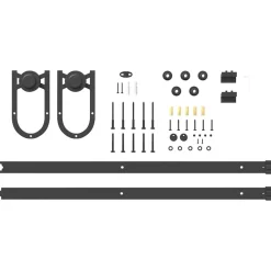 vidaXL Kit de herrajes para puertas correderas acero negro 183 cm Hot