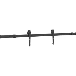 vidaXL Materiales De Construcción-Kit de herrajes para puertas correderas acero negro 152,5 cm
