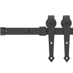 vidaXL Materiales De Construcción-Kit de herrajes para puertas correderas acero negro 152,5 cm