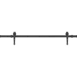 vidaXL Materiales De Construcción-Kit de herrajes para puertas correderas acero negro 152,5 cm