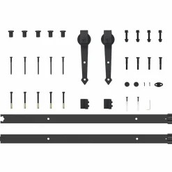 vidaXL Materiales De Construcción-Kit de herrajes para puertas correderas acero negro 152,5 cm