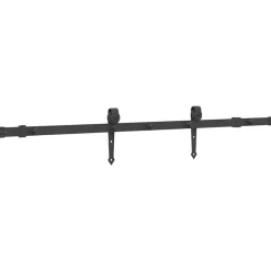 vidaXL Materiales De Construcción-Kit de herrajes para puertas correderas acero negro 152,5 cm