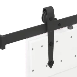 vidaXL Materiales De Construcción-Kit de herrajes para puertas correderas acero negro 152,5 cm