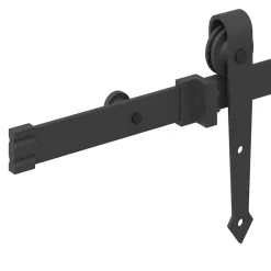 vidaXL Materiales De Construcción-Kit de herrajes para puertas correderas acero negro 152,5 cm
