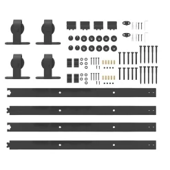 vidaXL Kit de herrajes para puertas correderas acero negro 366 cm Discount
