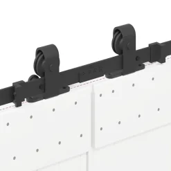 vidaXL Kit de herrajes para puertas correderas acero negro 366 cm Discount