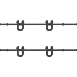 vidaXL Materiales De Construcción-Kit de herrajes para puertas correderas acero negro 366 cm
