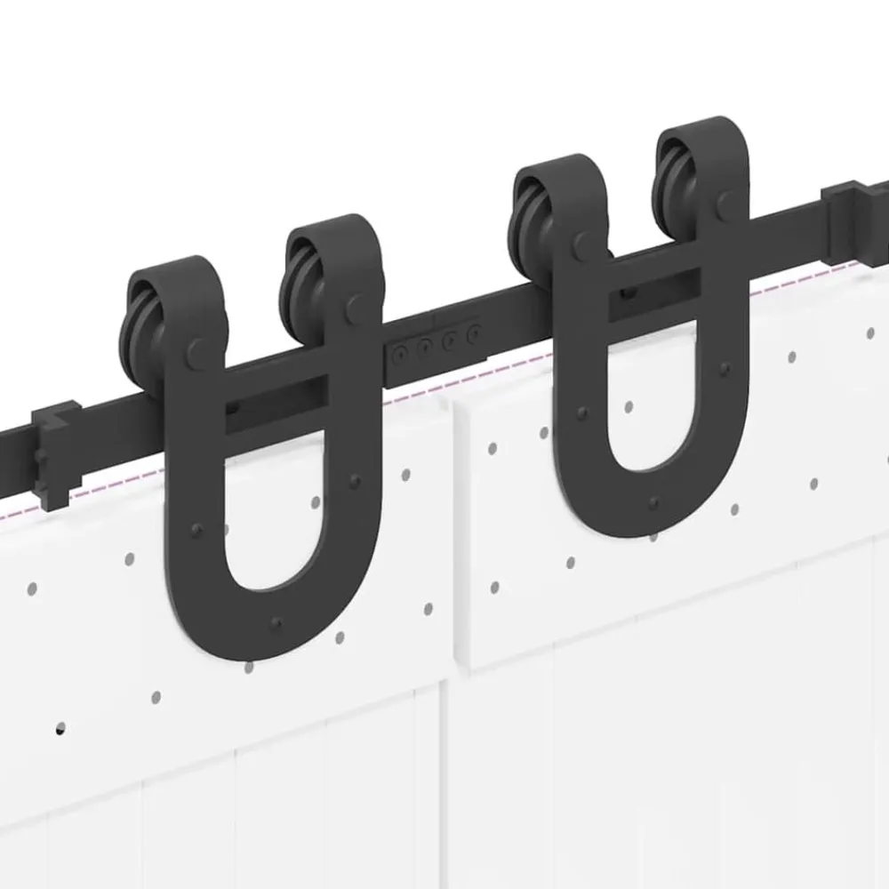 vidaXL Materiales De Construcción-Kit de herrajes para puertas correderas acero negro 366 cm