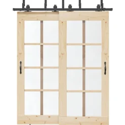 vidaXL Materiales De Construcción-Kit de herrajes para puertas correderas acero negro 183 cm