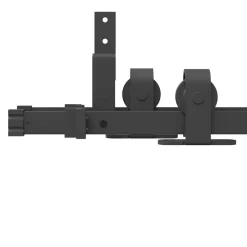 vidaXL Materiales De Construcción-Kit de herrajes para puertas correderas acero negro 183 cm