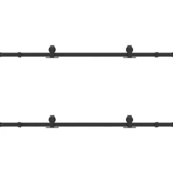 vidaXL Materiales De Construcción-Kit de herrajes para puertas correderas acero negro 183 cm