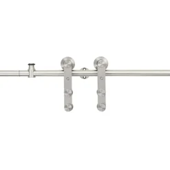 vidaXL Kit de herrajes para puerta corredera 183 cm acero plateado Online