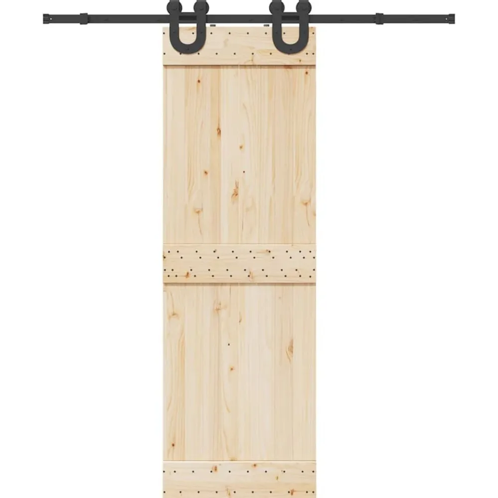 vidaXL Materiales De Construcción-Kit de herrajes para puertas correderas acero negro 183 cm