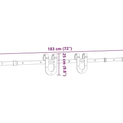 vidaXL Materiales De Construcción-Kit de herrajes para puertas correderas acero negro 183 cm