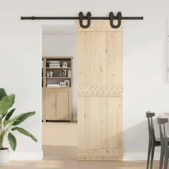 vidaXL Materiales De Construcción-Kit de herrajes para puertas correderas acero negro 183 cm