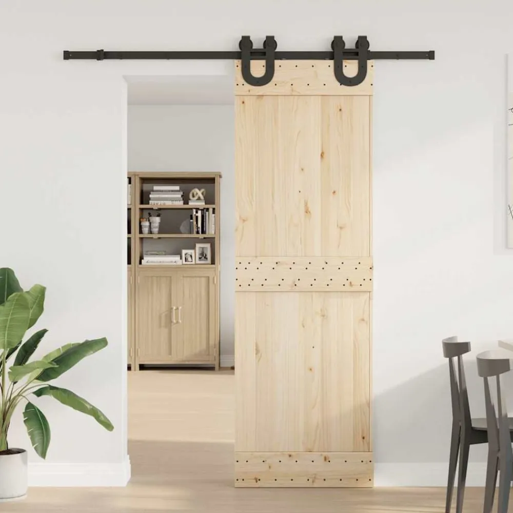 vidaXL Materiales De Construcción-Kit de herrajes para puertas correderas acero negro 183 cm