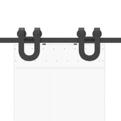 vidaXL Materiales De Construcción-Kit de herrajes para puertas correderas acero negro 183 cm