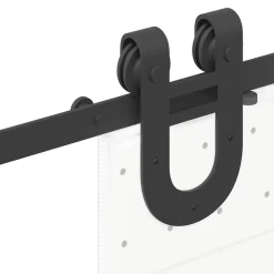 vidaXL Materiales De Construcción-Kit de herrajes para puertas correderas acero negro 183 cm