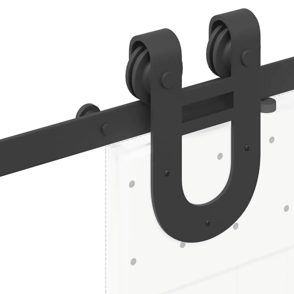 vidaXL Materiales De Construcción-Kit de herrajes para puertas correderas acero negro 183 cm