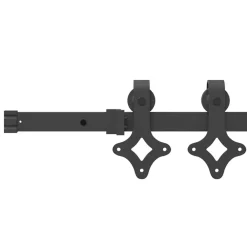 vidaXL Kit de herrajes para puertas correderas acero negro 213,5 cm New