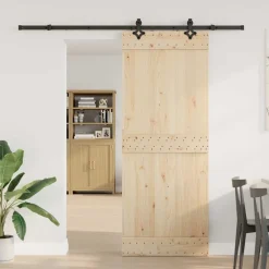 vidaXL Kit de herrajes para puertas correderas acero negro 213,5 cm New