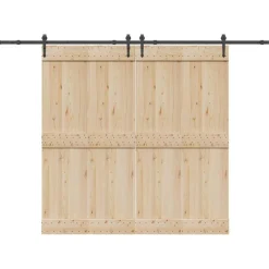 vidaXL Materiales De Construcción-Kit de herrajes para puertas correderas acero negro 305 cm