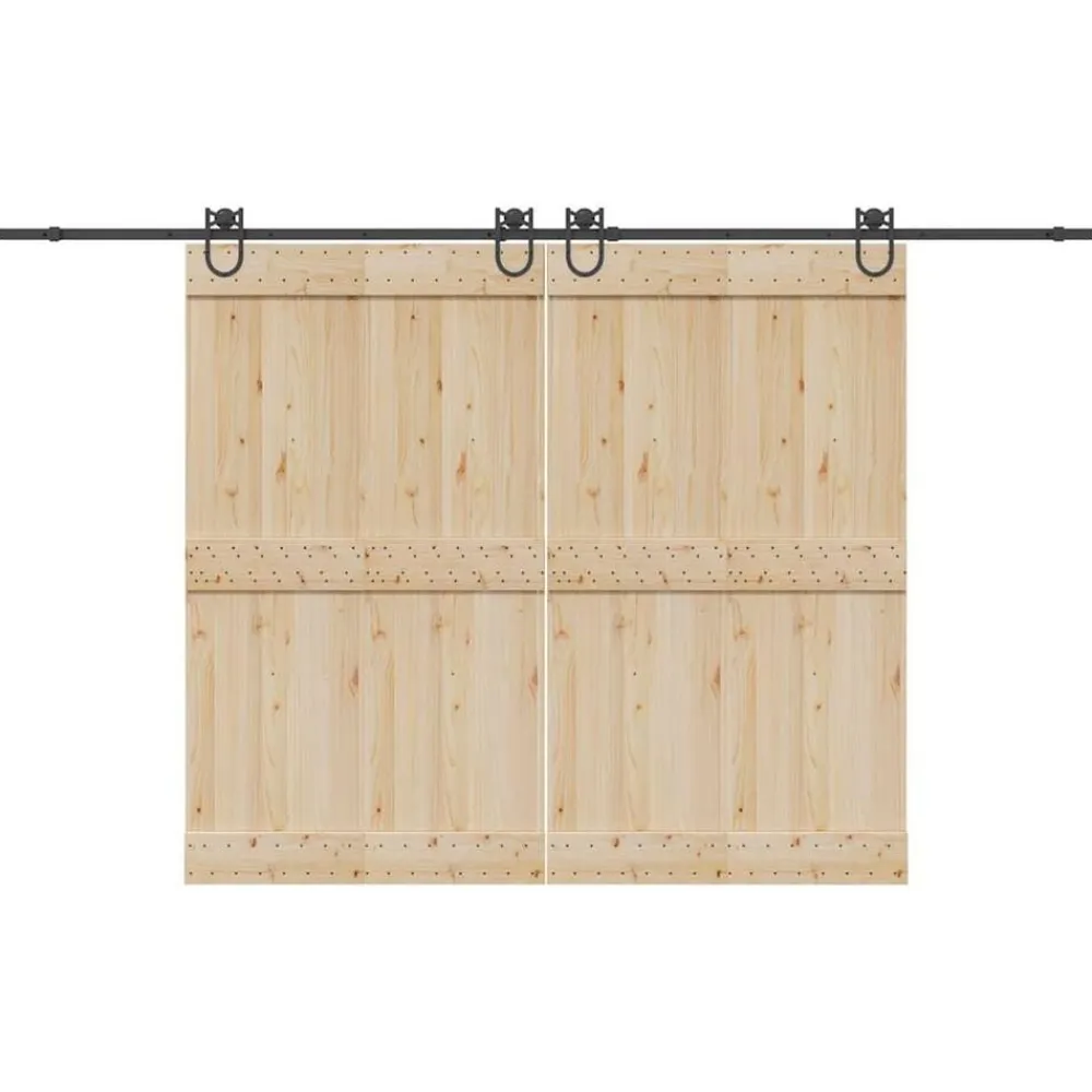 vidaXL Kit de herrajes para puertas correderas acero negro 366 cm Outlet