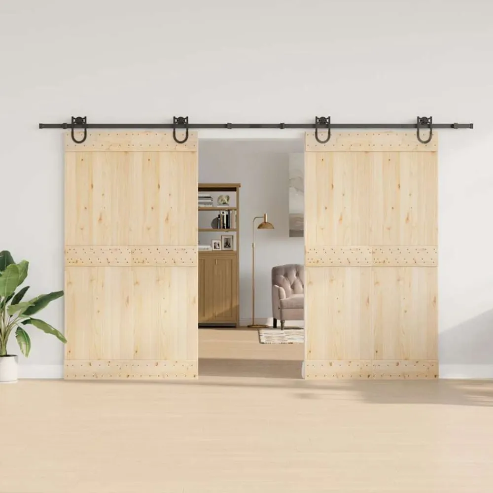 vidaXL Kit de herrajes para puertas correderas acero negro 366 cm Outlet