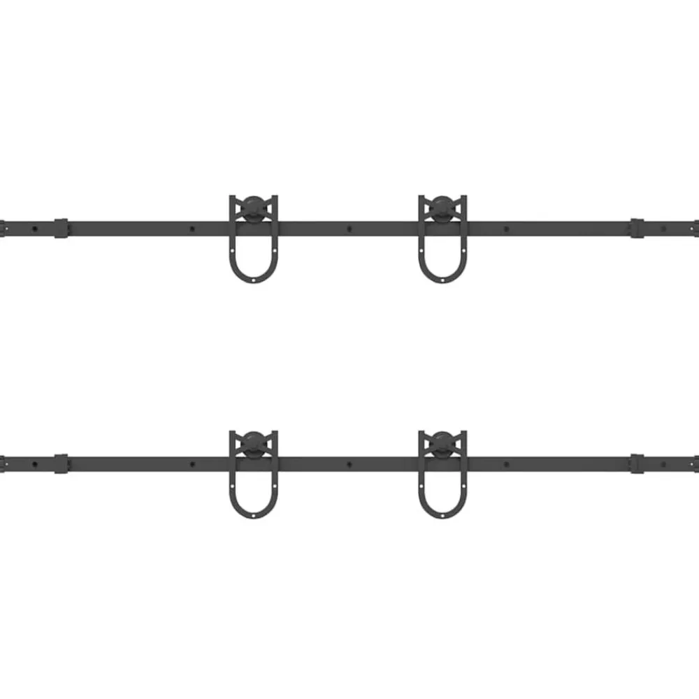 vidaXL Kit de herrajes para puertas correderas acero negro 366 cm Outlet