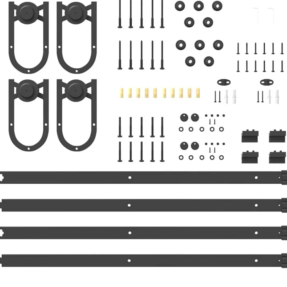 vidaXL Kit de herrajes para puertas correderas acero negro 366 cm Outlet