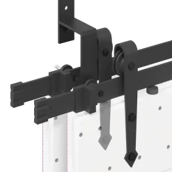 vidaXL Kit de herrajes para puertas correderas acero negro 213,5 cm Online