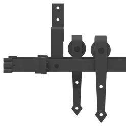 vidaXL Kit de herrajes para puertas correderas acero negro 213,5 cm Online