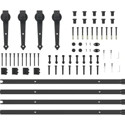 vidaXL Kit de herrajes para puertas correderas acero negro 213,5 cm Online