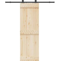 vidaXL Kit de herrajes para puertas correderas acero negro 183 cm Sale