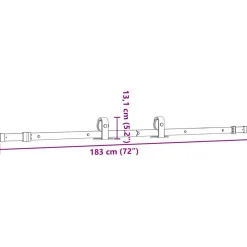 vidaXL Kit de herrajes para puertas correderas acero negro 183 cm Sale