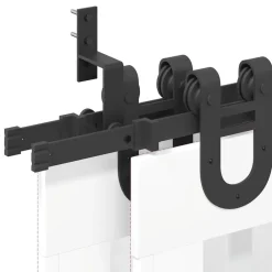 vidaXL Kit de herrajes para puertas correderas acero negro 183 cm Hot