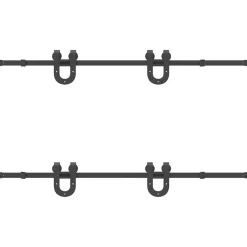 vidaXL Kit de herrajes para puertas correderas acero negro 183 cm Hot