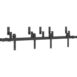 vidaXL Materiales De Construcción-Kit de herrajes para puertas correderas acero negro 152,5 cm